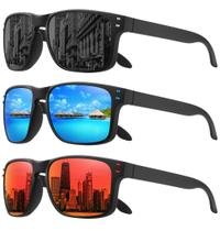 Óculos de sol MEETSUN Polarized UV400 Protection, pacote com 3 unidades, preto+azul+vermelho