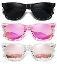 Óculos de sol MEETSUN Retro Polarizados 100% com Proteção UV (pacote com 3)