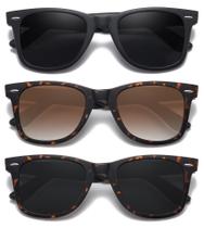 Óculos de Sol MEETSUN Retro Polarizados - 3 Unidades com Proteção UV400