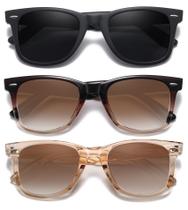 Óculos de Sol MEETSUN Retro Polarizados com Proteção UV - Pacote com 3