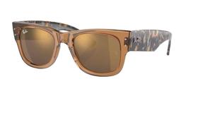 Oculos De Sol Mega Wayfarer Armação Marrom Lentes Ouro - Miami Sun