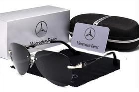 Óculos de Sol Mercedes-Benz Aviador Polarizado e Proteção UV400 Unissex - Kit Completo