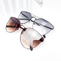 Óculos de sol modelo dupla faixa formato oval parte inferior elegante código 6316-145