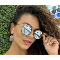 ÓCULOS DE SOL - MODELO Free Star Óculos de Sol unissex /Lente espelhada com armação dourada