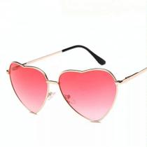 Óculos De Sol Moldura Coração Adulto Lolita Vintage Rosa