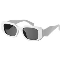 Óculos de sol mosanana Trendy Retangle Creamy White para mulheres e homens