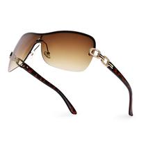 Óculos de sol OPTOFENDY Y2K Brown Rimless Chain-Link Óculos de sol OPTOFENDY Y2K Brown Rimless Chain-Link