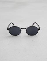 Óculos De Sol Oval Pequeno Retrô Vintage Armação Metal Preto Óculos De Sol Oval Pequeno Retrô Vintage Armação Metal Preto