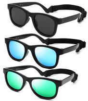 Óculos de sol para bebês NULOOQ flexíveis polarizados de 0 a 18 meses, pacote com 3 Óculos de sol para bebês NULOOQ flexíveis polarizados de 0 a 18 meses, pacote com 3