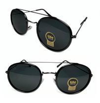 Óculos De Sol Passion Double Round Preto Uv400 Óculos De Sol Passion Double Round Preto Uv400