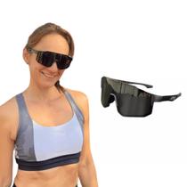 Óculos de Sol Performance Máscara Quebec Preto Esporte Corrida Ciclismo Polarizado UV400