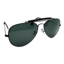 Oculos de Sol Piloto Caçador Preto Lente Cristal Prot. UV400