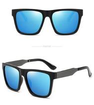 Óculos De Sol Polarizado Azul Masculino Square Uv 400 - OMG
