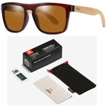 Óculos De Sol Polarizado Kdeam Haste De Madeira Kit Completo Óculos De Sol Polarizado Kdeam Haste De Madeira Kit Completo