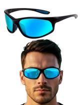 Oculos De Sol Polarizado Masculino Feminino Esporte Bike Corrida Ciclismo Lente Azul S0