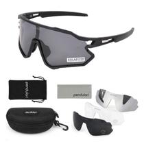 Óculos De Sol Polarizado Pendulari Shift Ciclismo Corrida Vôlei Beach tennis 3 Lentes Proteção UV400