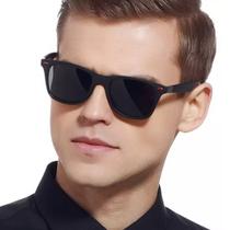 Oculos De Sol Polarizado Quadrado Masculino Preto Vermelho Uv 400nm Vintage Retro S1 - Óculos20v