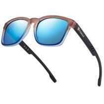 Óculos De Sol Polarizado Uv 400 Hu Wood Na Caixa