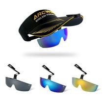Óculos De Sol Polarizados Ajustáveis Com Clip UV Proteção Visores De Chapéu Rebatíveis Óculos De