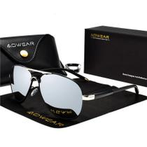 Óculos De Sol Polarizados Espelho Aviador Estilo Piloto com proteção Uv400