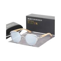 Óculos de Sol Polarizados Femininos Olho de Gato - Luxo, Armação de Metal e Bambu com UV400