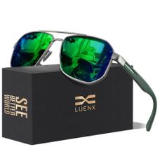 Óculos de Sol Polarizados LUENX Aviator Quadrado - Para Homens Óculos de Sol Polarizados LUENX Aviator Quadrado - Para Homens