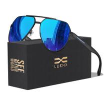 Óculos de Sol Polarizados LUENX Aviator UV400 - 61mm - Masculino Óculos de Sol Polarizados LUENX Aviator UV400 - 61mm - Masculino