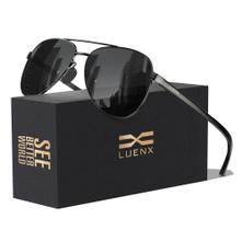 Óculos de Sol Polarizados LUENX Aviator UV400 - Armação Gun Metal Óculos de Sol Polarizados LUENX Aviator UV400 - Armação Gun Metal