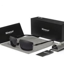 Óculos de sol polarizados masculino moldura quadrada classico protecao Uv400