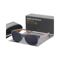 Óculos De Sol Polarizados Masculinos De Madeira Nogueira Preta Com Proteção UV400 Da BARCUR