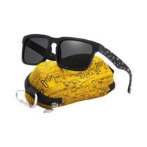 Óculos de Sol Polarizados Pretos Foscos Masculinos - Com Estojo e Hastes Play-cool Óculos de Sol Polarizados Pretos Foscos Masculinos - Com Estojo e Hastes Play-cool