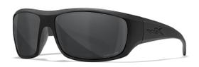 Óculos de Sol Polarizados Wiley X WX Omega Captivate, Óculos de Segurança ANSI Z87 para Homens e Mulheres, Proteção UV para Tiro, Pesca, Ciclismo e Esportes Radicais, Armação Preta Fosca, Lentes Fumê Cinza com Classificação Balística