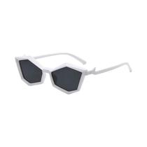Óculos De Sol Poligonais Y2K Punk Preto E Branco Para Mulheres E Homens, Tendência De Moda