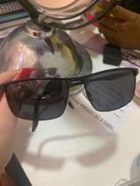 Óculos de sol preto polarizado quadrado masculino