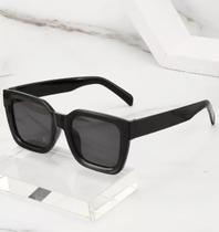 Óculos de Sol Preto Quadrado Retangular Clássico UV400