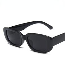 Óculos De Sol Preto Retangular Harvey Blogueira Quadrado Top