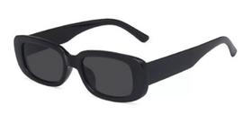 Óculos de sol preto retangular retrô escuro dj unisex casual