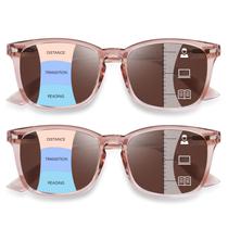 Óculos de sol progressivos femininos OPTOFENDY quadrados UV400, pacote com 2