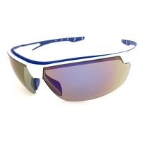 Óculos de sol proteção esportivo steelflex neon azul espelhado corrida ciclismo motocross trilha bike skate futvoley