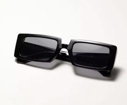 Óculos de Sol Quadrado Big Retangular Retro Preto Vintage Clássico Trap Hype