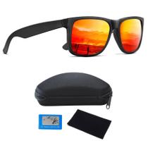 Óculos De Sol Quadrado Esportivo Polarizado UV400 Pesca Ciclismo Dirigir Vermelho
