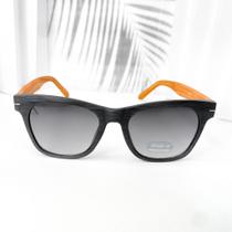 Óculos de sol quadrado estilo preto amadeirado proteção UV retrô cód 71-ZS1072 passeio