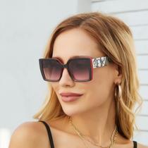 Óculos De Sol QUADRADO Feminino Shine Bright VERMELHO Degradê Retrô Proteção UV400