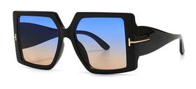 Óculos de Sol Quadrado Feminino Vintage Grande Lente c/Proteção Solar Uv400 Acompanha Estojo+Flanela - ÓCULOS M-02