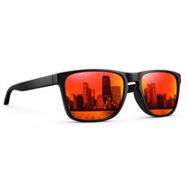 Óculos De Sol Quadrado Masculino Feminino Polarizado Proteção UV400 Laranja