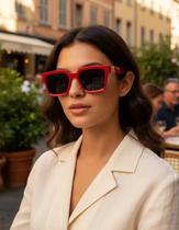 Óculos De Sol Quadrado Oversized Retrô Armação Leve Unissex Proteção Solar UV400