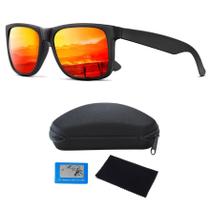 Óculos De Sol Quadrado Polarizado Uv400 Laranja Espelhado Unissex 4165 Óculos De Sol Quadrado Polarizado Uv400 Laranja Espelhado Unissex 4165
