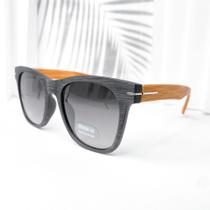 Óculos de sol quadrado preto amadeirado retrô elegante cód 71-ZS1072