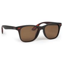 Óculos De Sol Quadrado Preto Com Detalhes Vermelho Leve Moderno Proteção UV