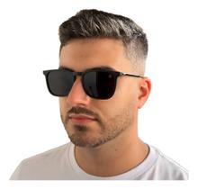 Oculos De Sol Quadrado Preto Unissex Proteção Uv400 Original